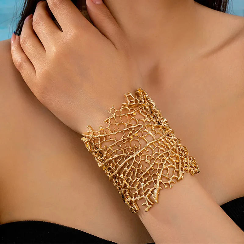 Pulsera Grande Coral Mujer oro