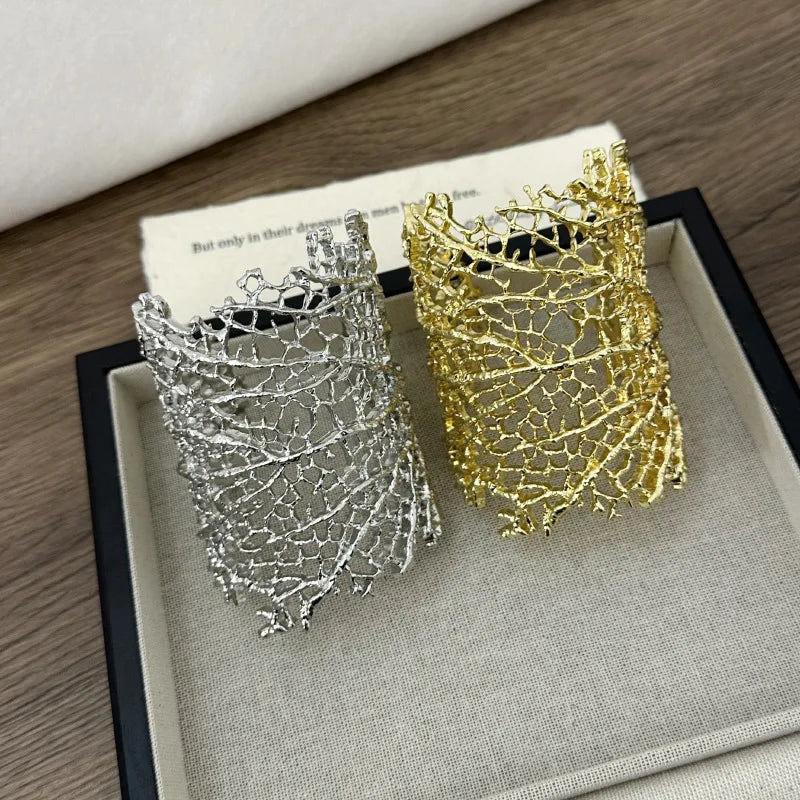 Pulsera Grande Coral Mujer plata