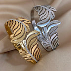 Pulsera Grande Hoja de Palma plata