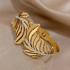 Pulsera Grande Hoja de Palma oro