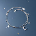 Pulsera Luna y Estrella Mujer Gourmette en Plata