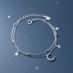 Pulsera Luna y Estrella Mujer Gourmette en Plata