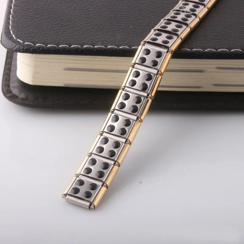 Pulsera Magnética Hombre Anti-Estrés oro y plata