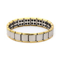Pulsera Magnética Hombre Anti-Estrés oro y plata