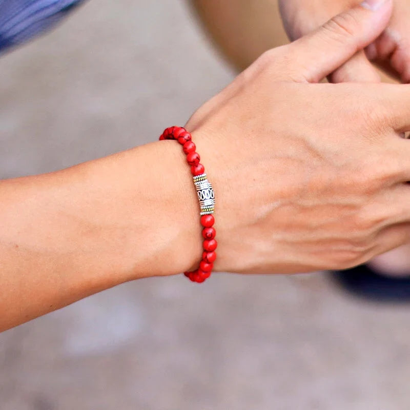 Pulsera Gourmette Budista en Piedras