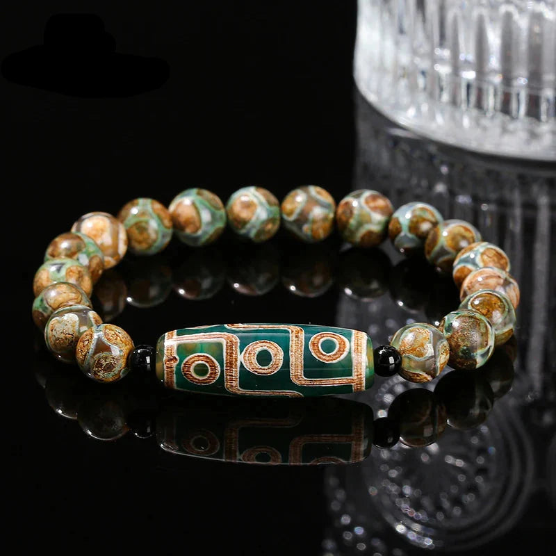 Pulsera Gourmette en Piedras de Ágata Budista