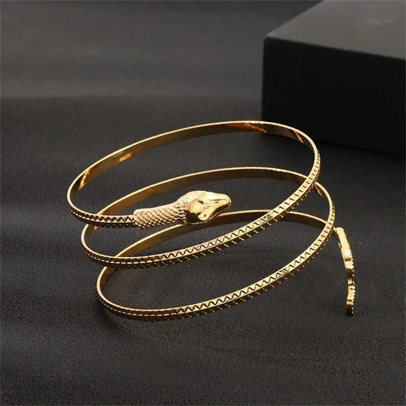 Pulsera Brazalete Serpiente Mujer Reptil oro