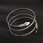 Pulsera Brazalete Serpiente Mujer Reptil plata