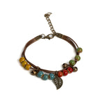 Pulsera Marrón con Hoja Otoñal