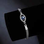 Pulsera Ojo Maligno Azul Plata