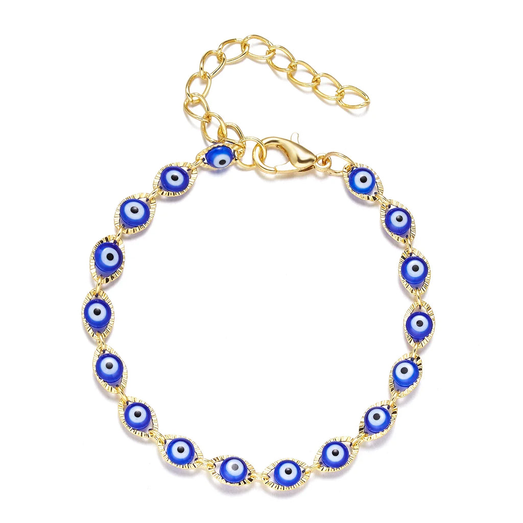 Pulsera Mal de Ojo Azul Estilo Bohemio