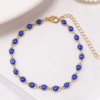 Pulsera Ojo Turco Azul Estilo Bohemio oro