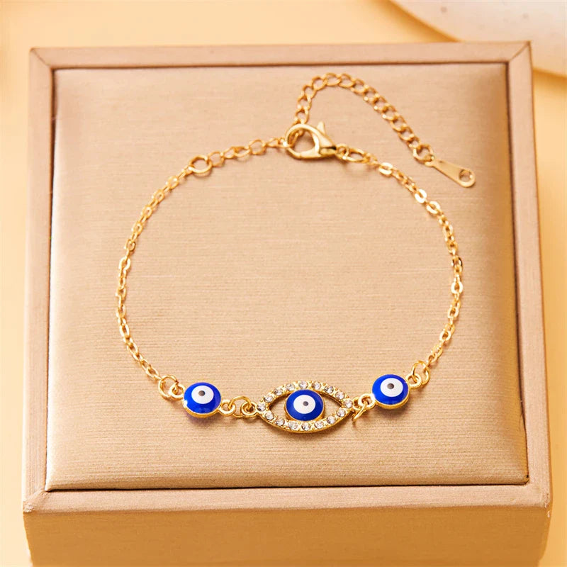Pulsera Ojo Turco Azul Maligno con Circonio