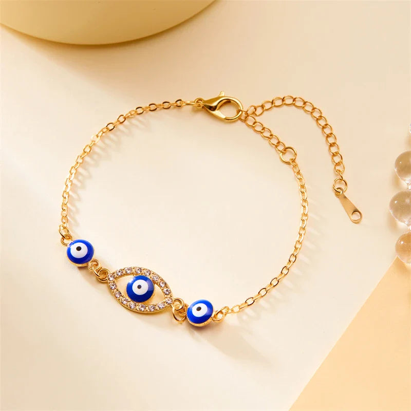 Pulsera Ojo Turco Azul Maligno con Circonio