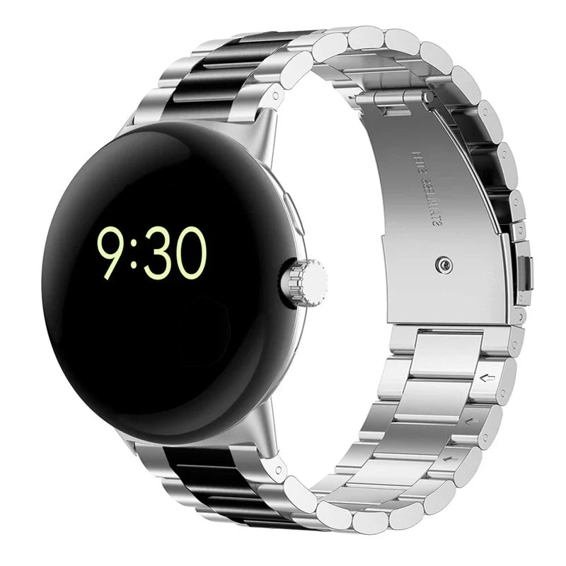Pulsera para Reloj en Acero Templado Smartwatch Google Pixel Watch 1 & 2 plata negro