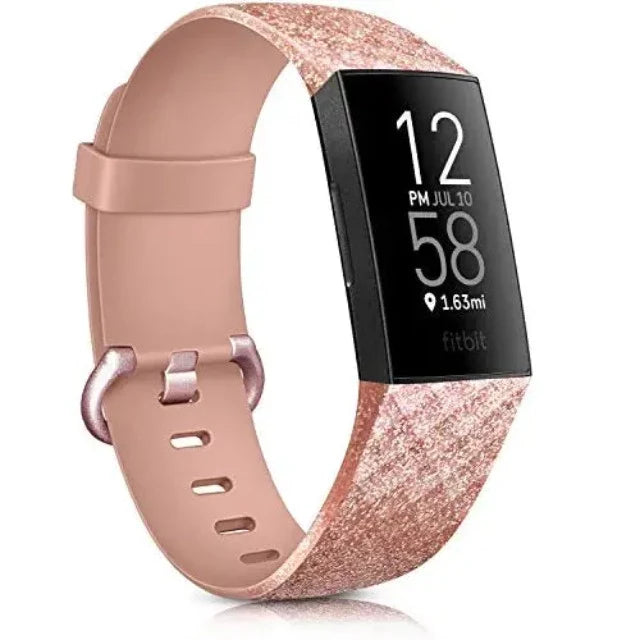 Pulsera para Reloj Fitbit Charge 3 & Charge 4 oro rosa con brillo