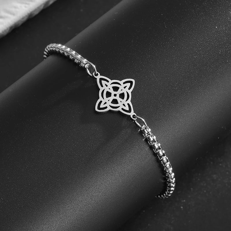 Pulsera Nudo de Bruja Plata