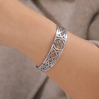 Pulsera Nudo de Bruja Gourmette Protección Wicca plata