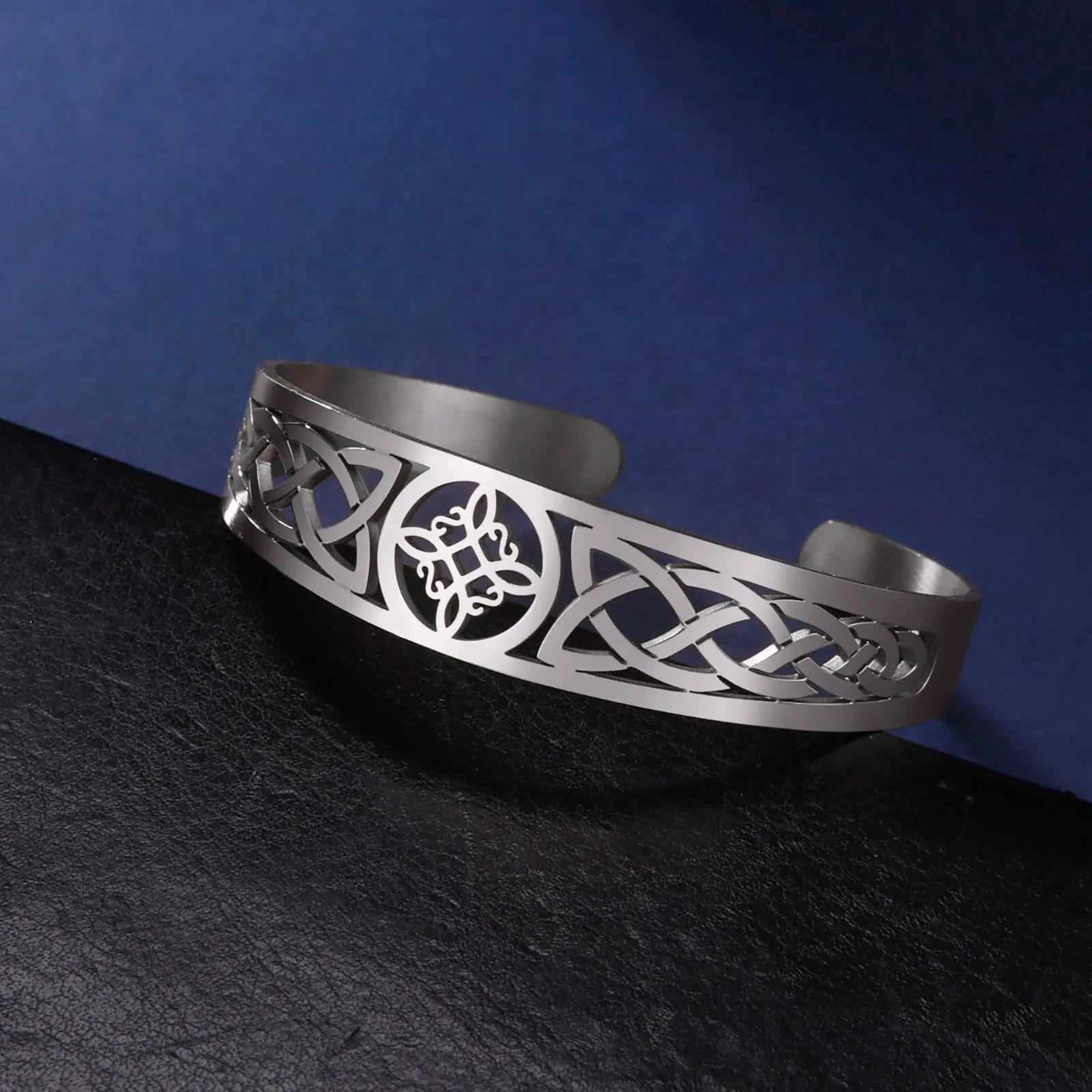 Pulsera Nudo de Bruja Gourmette Protección Wicca plata
