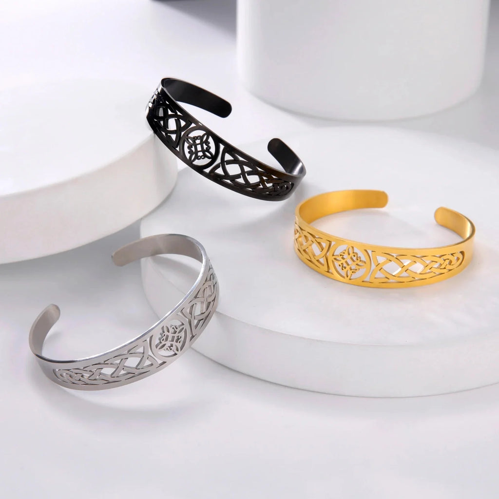 Pulsera Nudo de Bruja Gourmette Protección Wicca negro