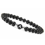 Pulsera negra inicial a