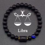 Pulsera Negra Signo del Zodiaco Astro Negro 12 Constelaciones libra