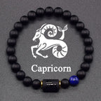 Pulsera Negra Signo del Zodiaco Astro Negro 12 Constelaciones capricornio