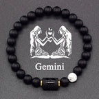 Pulsera Negra Signo del Zodiaco Astro Negro 12 Constelaciones géminis