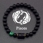 Pulsera Negra Signo del Zodiaco Astro Negro 12 Constelaciones piscis