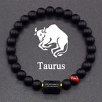 Pulsera Negra Signo del Zodiaco Astro Negro 12 Constelaciones tauro