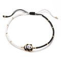 Pulsera Panda en Cuerda Blanca y Negra