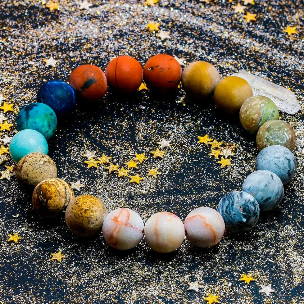 Pulsera Perlas Planetas Sistema Solar 7 Chakras