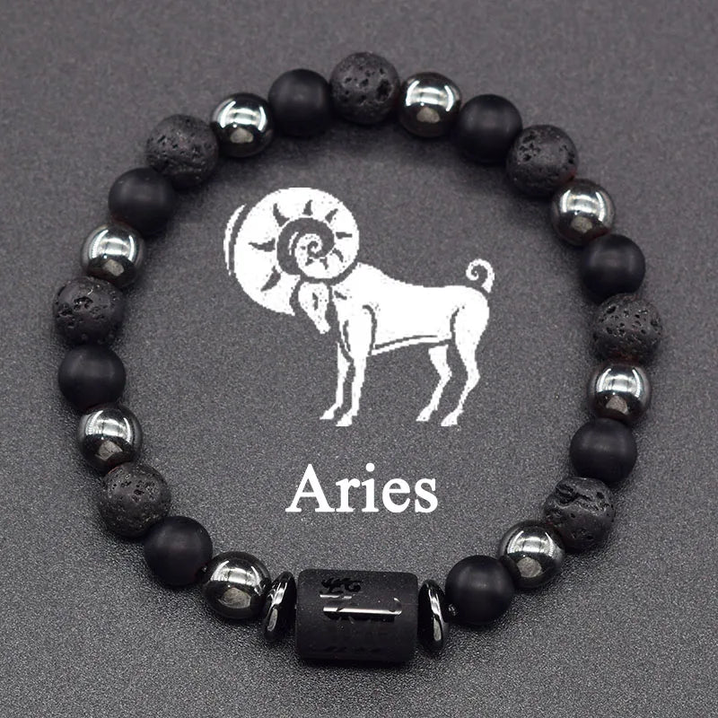 Pulsera de Perlas Signo del Zodiaco 12 Constelaciones aries