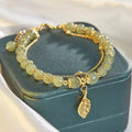 Pulsera Perlas Verde Hoja
