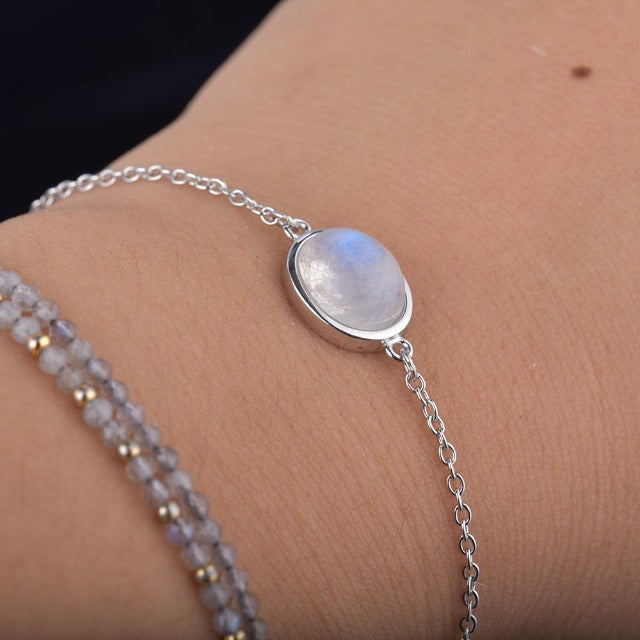 Pulsera Pierre De Lune en Plata Gourmette Fertilidad