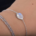 Pulsera Pierre De Lune en Plata Gourmette Fertilidad