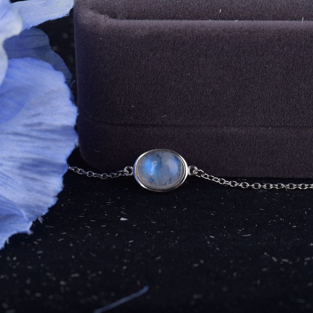 Pulsera Pierre De Lune en Plata Gourmette Fertilidad