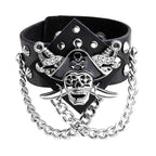 Pulsera Pirata de cuero negro
