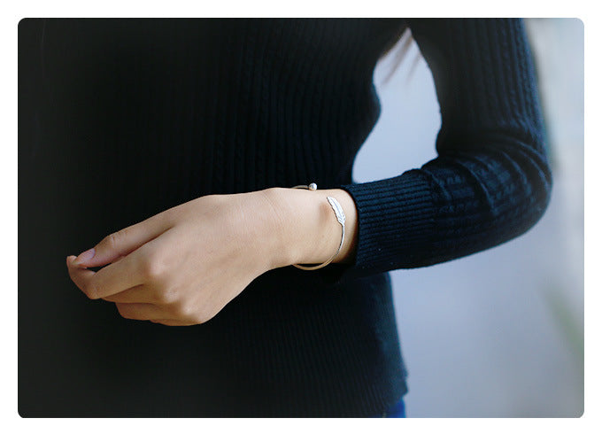 Pulsera Pluma en Plata