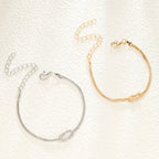 Pulsera para Pareja Nudo Entrelazado Oro y Plata (Juego de 2 Pulseras)