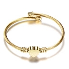 Pulsera Ajustable Corazón Esclava Mujer oro