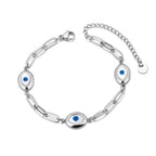 Pulsera Rétro Contra el Mal de Ojo plata