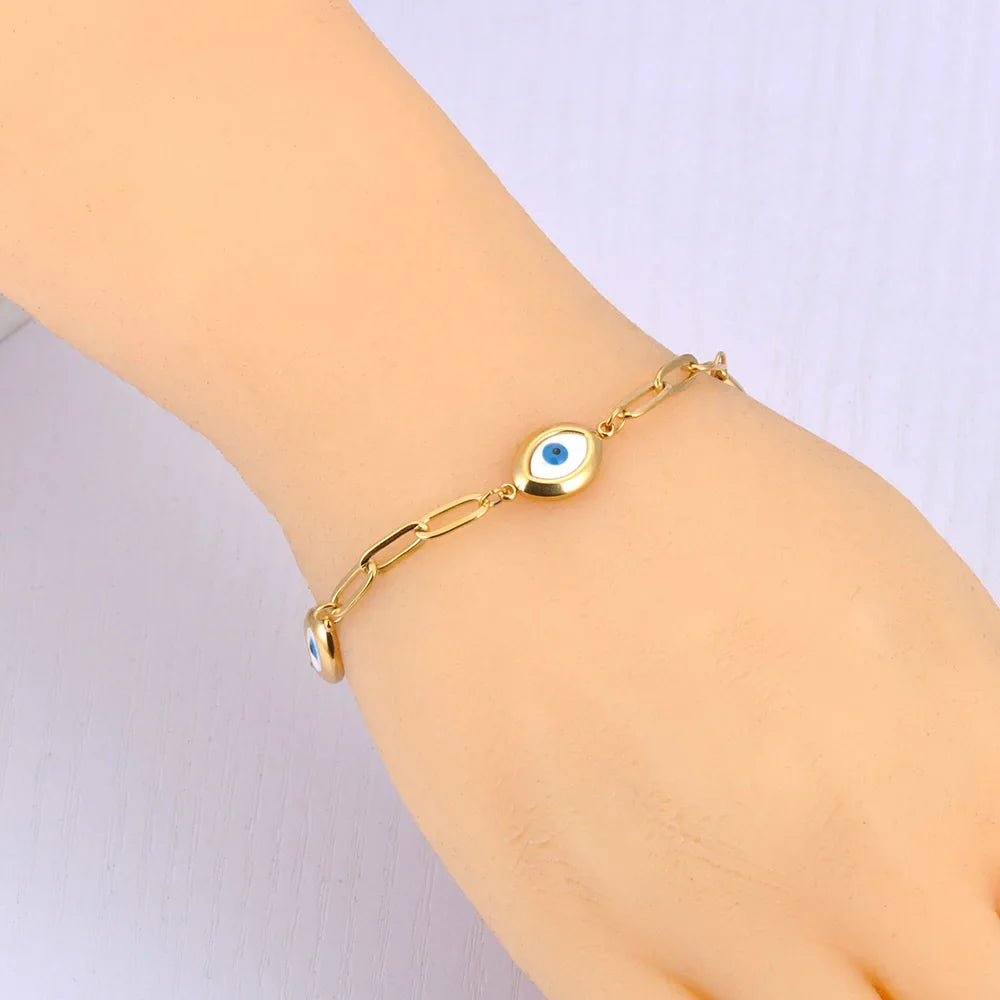 Pulsera Rétro Contra el Mal de Ojo oro