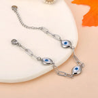 Pulsera Rétro Contra el Mal de Ojo plata