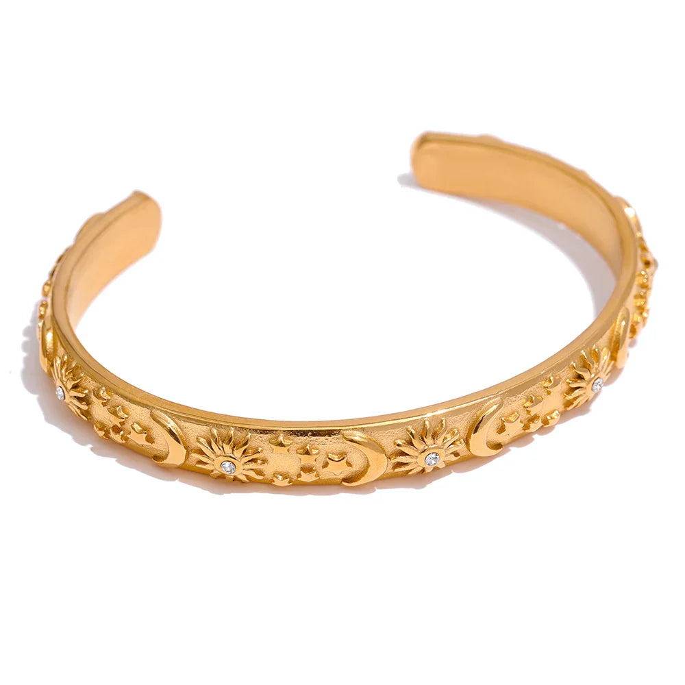 Pulsera Retro Lunes y Soles con Circonio