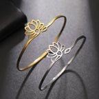 Brazalete Rígido Flor de Loto para Mujer