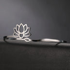 Brazalete Rígido Flor de Loto para Mujer en Plata