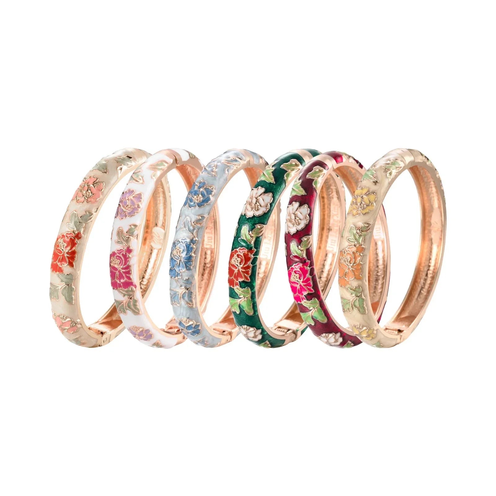 Pulsera Romántica Esclava Flores verde