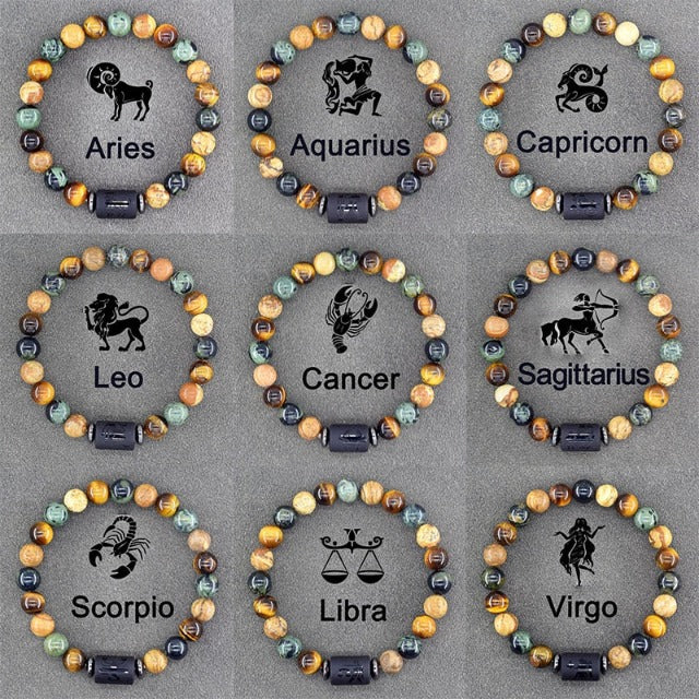 Pulsera Signo Del Zodiaco 12 Constelaciones Cadena Hombre Mujer Astrología