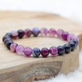 Pulsera "Spiritualité" en Amatista y Ágata Cadena Violeta